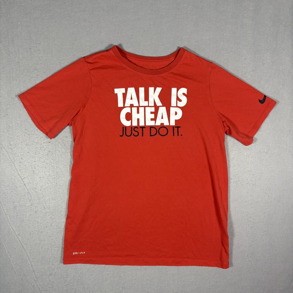 Nike “Talk Is Cheap Just Do It” dri-fit  T-Shirt Men’s XL Red Graphic Tee